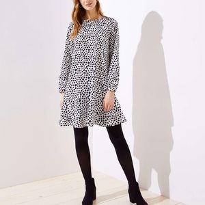 Loft black and white heart dress